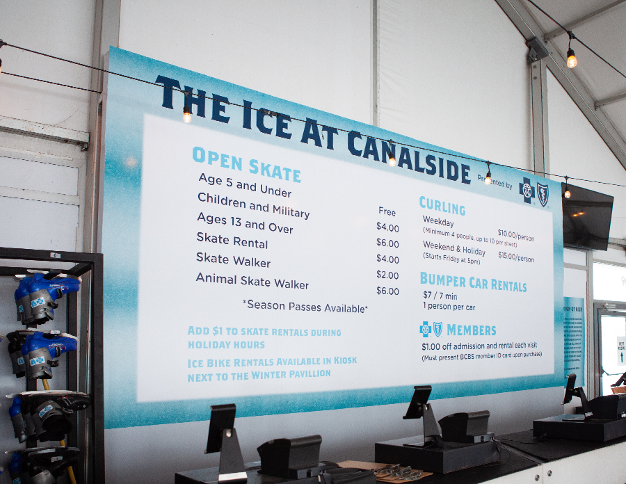 The Ice at Canalside Sign