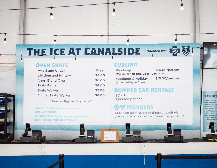 The Ice at Canalside Sign